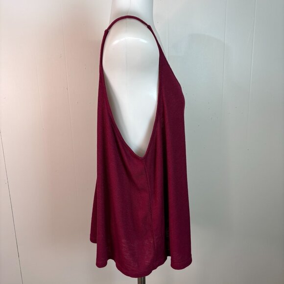 Intimately Free People Swing Tank Top Medium Burgundy V-Neck Cropped Low-Back - Picture 6 of 8